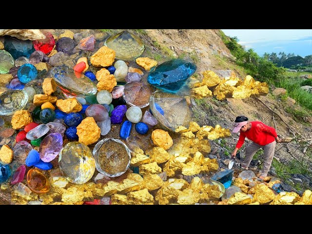 Great finding gold and diamond! found a lot of gold , diamond under the  rock at mountain - YouTube