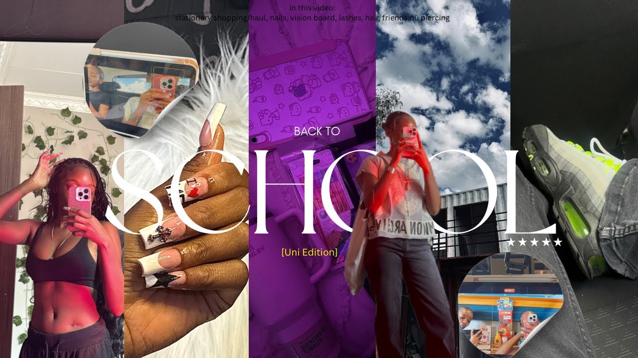 GRWM for back 2 school🍒stationary shopping/ haul, vision board date, ,maintenance, nü piercing 