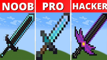 Pixel Art (NOOB vs PRO vs HACKER) Diamond Sword in Minecraft