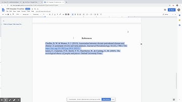 APA References Formatted in Google Docs