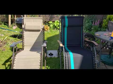 PORTAL Padded Zero Gravity Lounge Chair, Oversized XL Folding Patio Lawn Recliner Chairs with Headre