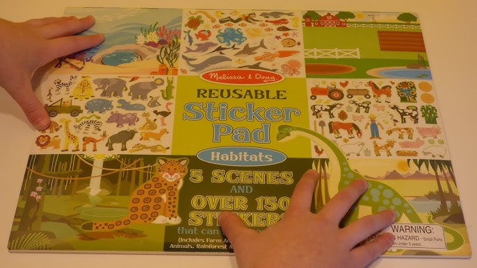 Melissa & Doug Reusable Sticker Pad: Habitats VS Usborne First Sticker  Book: Nature 