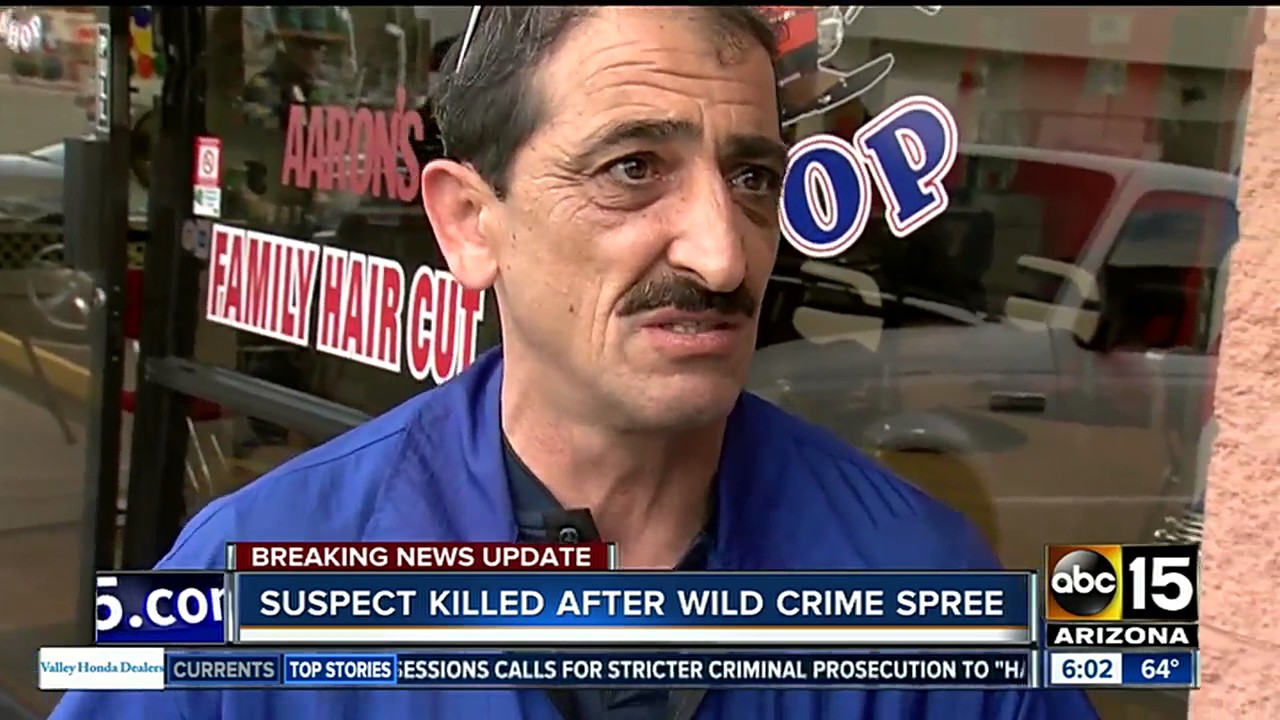 Suspect killed after wild crime spree in Phoenix - YouTube