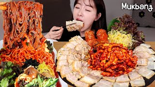 pork, spicy stir-fried octopus, sweet and sour noodlesㅣASMR REAL MUKBANGㅣREAL SOUNDㅣEATING SHOW