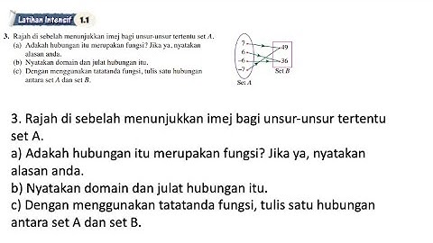 Latihan Intensif 1.1 No 3 | Bab 1 Fungsi | 1.1 Fungsi | Add Maths Form 4 |  Buku Teks Tingkatan 4