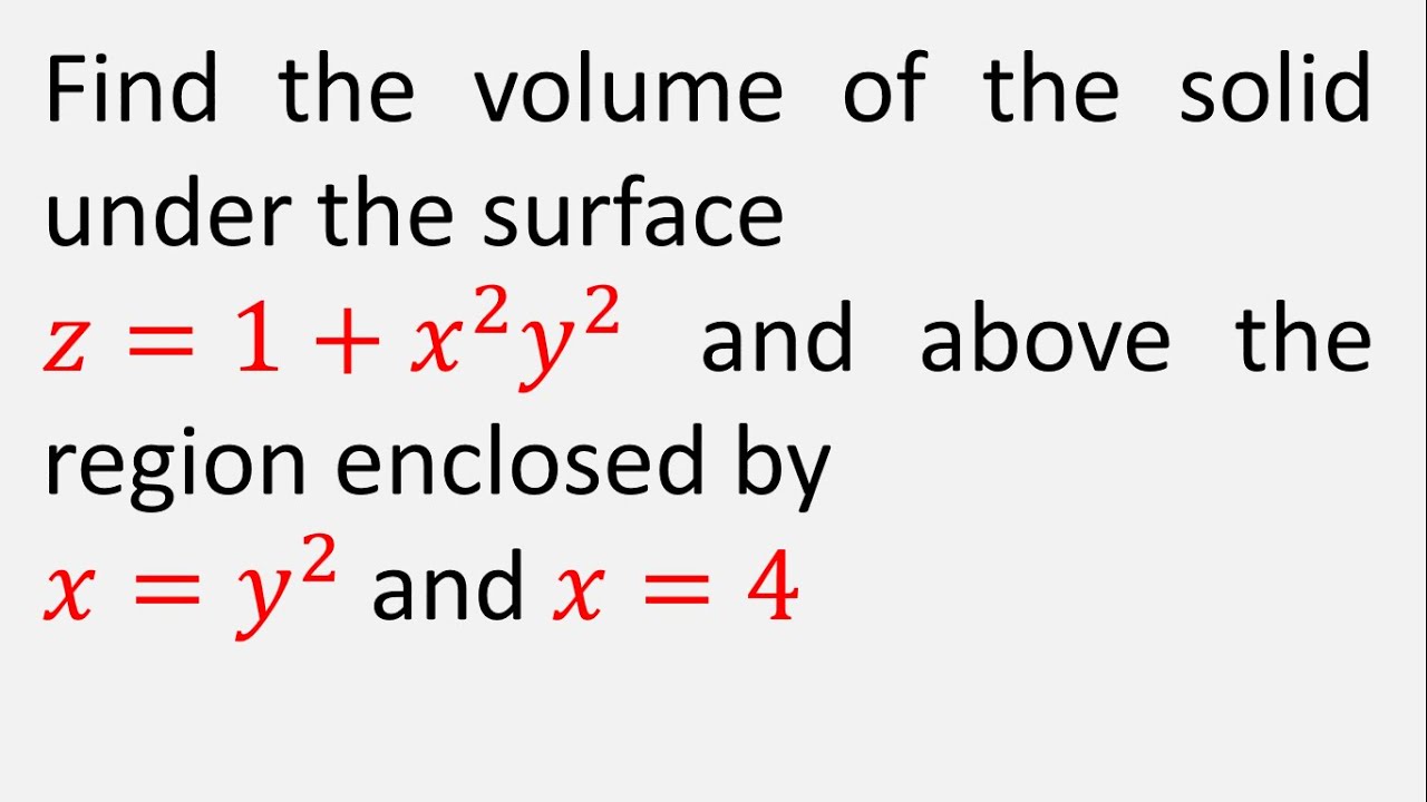 find-the-volume-of-the-solid-under-surface-z-1-x-2-y-2-and-above-region
