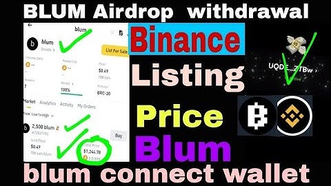 BLUM Airdrop wallet connect || Blum Binance withdrawal Blum TON wallet connect Telegram bot