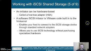 Virtualization Chapter 8: Working with the Virtual Datacanter and iSCSI Storage