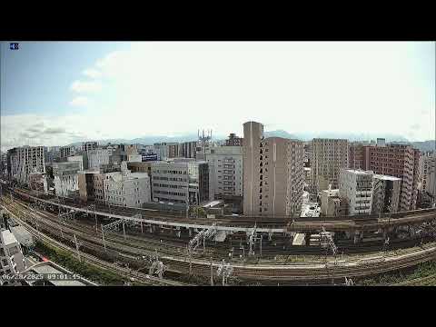 【2025/6/27 21:00 - 6/28 9:00】福岡・博多駅 ライブカメラ|九州新幹線下り|JR九州・鹿児島本線|JR西日本・博多南線|福岡の夜景|日の出・朝日