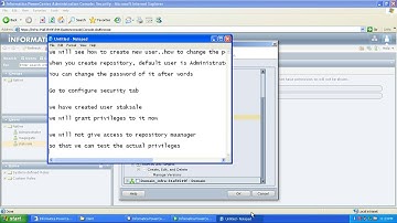 Informatica   User Creation And Privileges avi 2