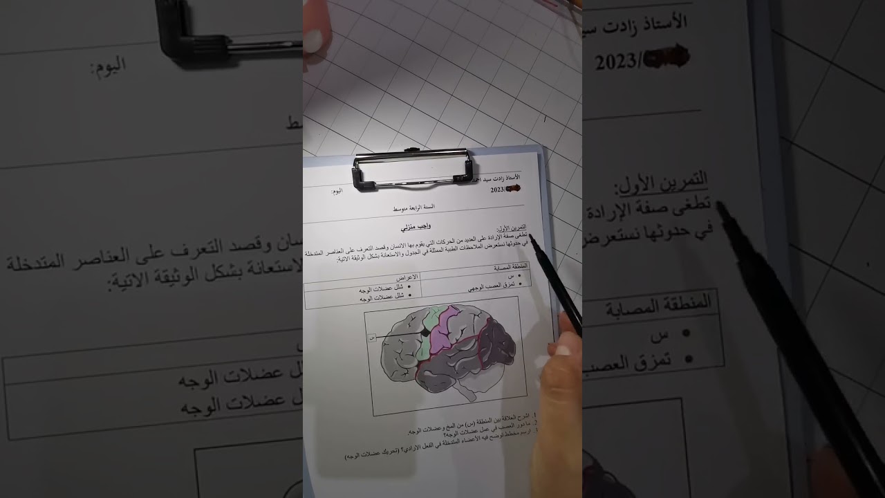 تمرين رائع عن الافعال الارادية لتحضير الفروض و الاختبارات