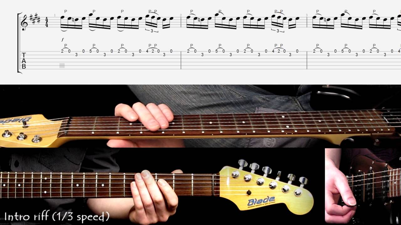 The Spirit Of Radio Intro Guitar Riff Played At Different Speeds With Score And Tab Youtube
