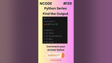 NCODE #138 | Find the Output | Comment your Answer Below | #coding #pythondaily #python #mcqsquiz