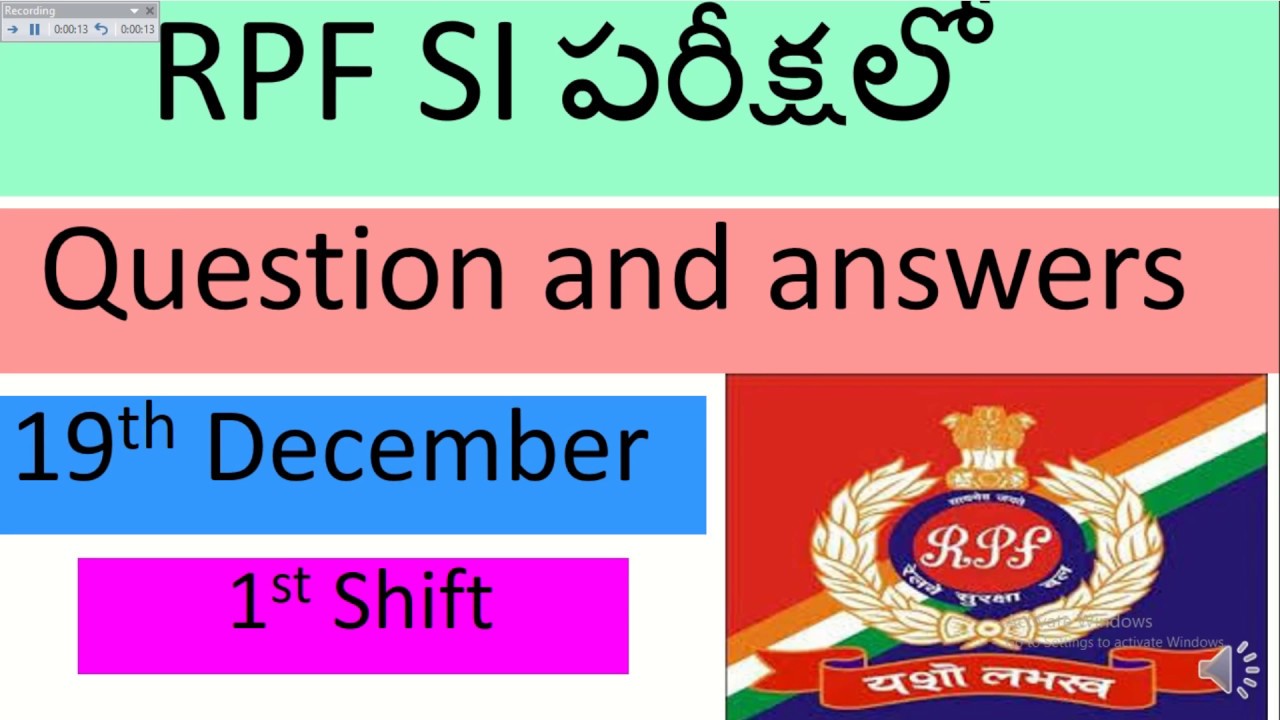 general awareness for rpf si