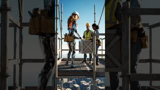 This Robot is Your New Construction Helper! 🏗️ #ConstructionRobot #SiteSafety #HumanoidWorker