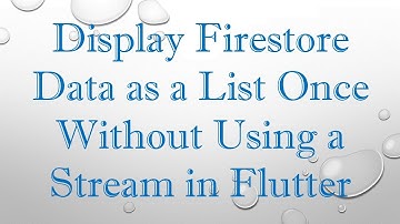 Display Firestore Data as a List Once Without Using a Stream in Flutter