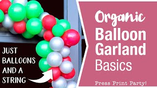 Organic Balloon Garland DIY Basics- Just Balloons \& a String - Easy Tutorial Video w. Hanging Tips