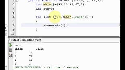 ویدیو بیست و هفتم آموزش جاوا(جمع کردن عناصر یک آرایه)