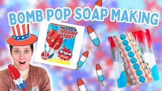 I MADE A BOMB POP SOAP WITH SOAP FROSTING FOR SUMMER