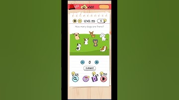 Brain test level 223 solution / how many dogs are there?