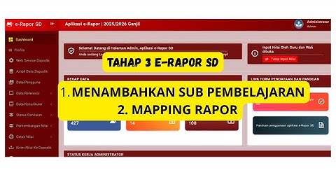 CARA MENAMBAHKAN SUB PEMBELAJARAN DAN MAPPING PADA E RAPOR SD
