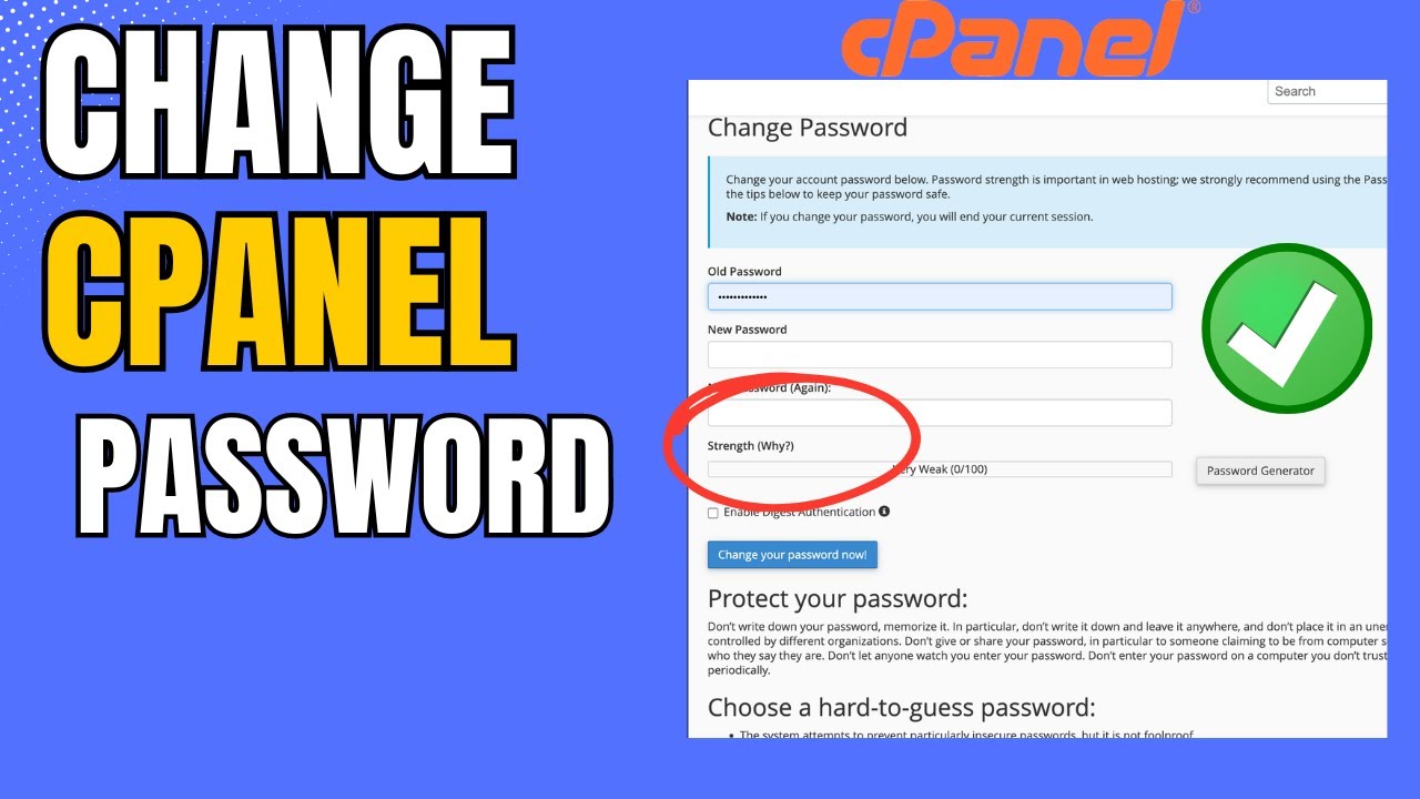 How to Change Cpanel Password