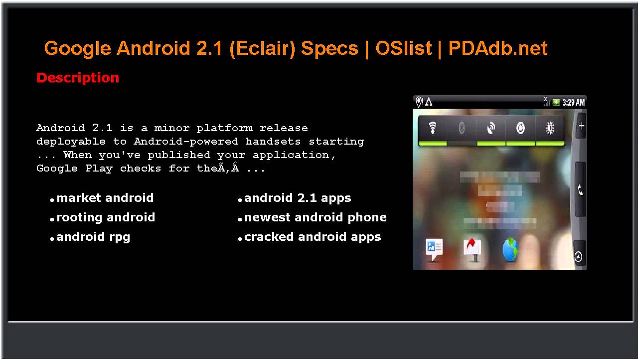 Google Android 2.1 (Eclair) Specs | OSlist | PDAdb.net - YouTube