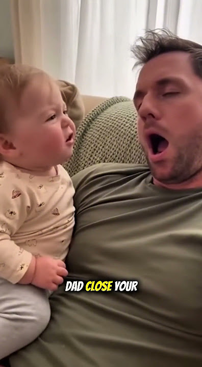 Baby to Sleeping Dad: “Close Your Mouth!” 😂👶😴