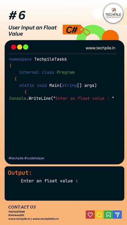 How to get user input an Float Value C# #techpile #codehelper - YouTube