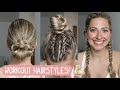 EASY GYM/WORKOUT HAIRSTYLES! PART 2 HAIRSTYLES FOR SUMMER | Short, Medium, and Long Hairstyles