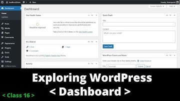 Class 16 I Exploring  WordPress Dashboard I WordPress Bangla tutorial I HirensPoint