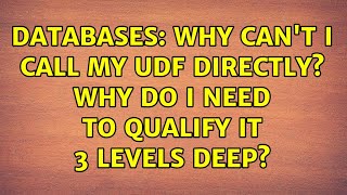 Databases: Why can't I call my UDF directly? Why do I need to qualify it 3 levels deep?