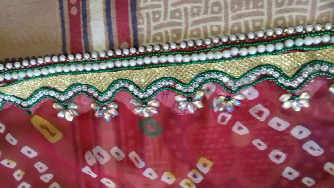 NEW STONE AND KUNDAN WORK APPLY ON || NEW LATEST WORK BORDER DESIGN FOR