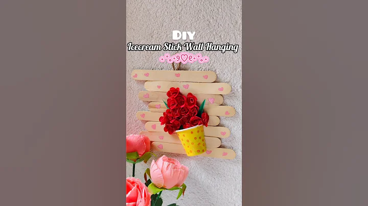 DIY Icecream Stick Wall Hanging #shorts #wallhanging #craft #youtubeshorts #diy