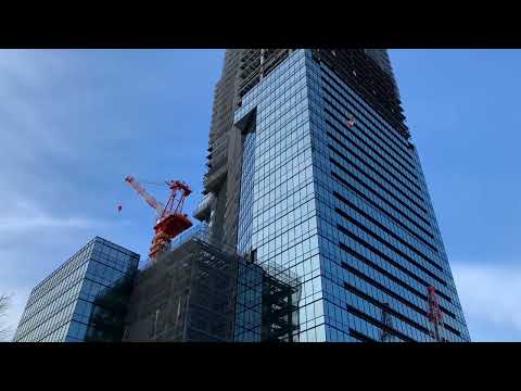 42階215ｍ｢（仮称）三田三・四丁目地区第一種市街地再開発事業｣の様子 2022年1月15日撮影
