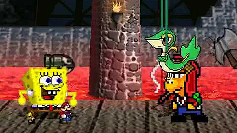 MUGEN battle #498: Mario & Spongebob vs Snivy & Koopa