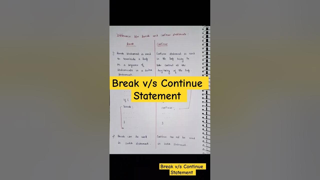 Difference between Break and Continue statement #computerscience # ...