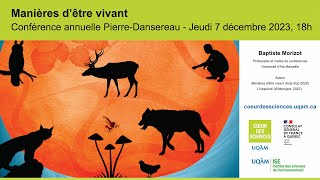 Conférence - Manières d'être vivant - Jeudi 7 décembre 2023