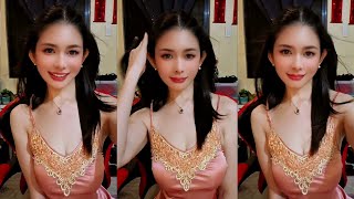 Pesona tante lingerie satin - Bigo live hot