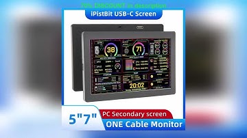 A must-have product! 5/7 Inch IPS Type-C Secondary Screen Dynamic 1024x600 LCD Display CPU GPU RAM