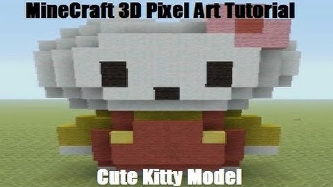 MineCraft 3D Pixel Art Tutorial - Cute Kitty Model
