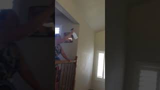 How to get a helium balloon down from the ceiling