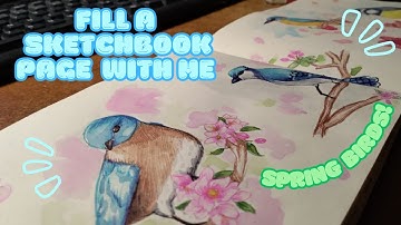 Fill a Sketchbook Page with Me | Exploring Ballpoint Pen & Watercolor