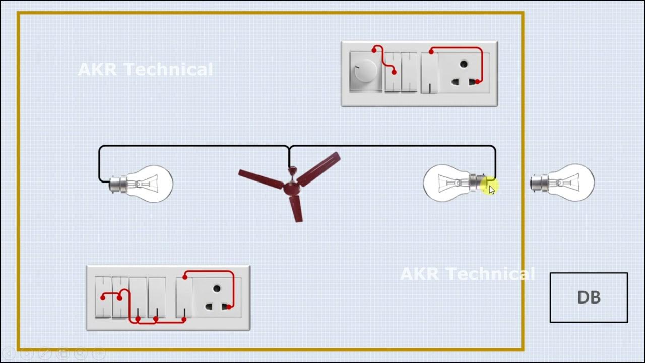 Complete Room Wiring with Bed Side Switchboard Connection | House