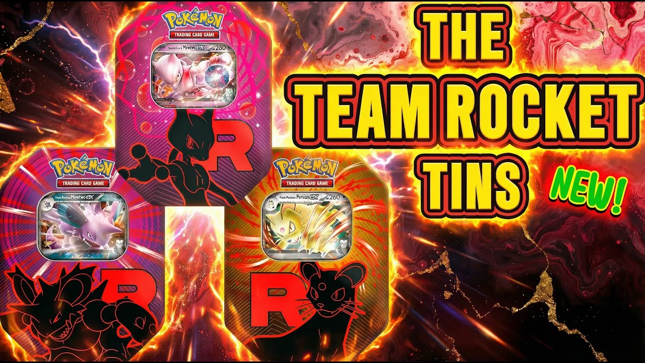 Opening the New Team Rocket Tins  Mewtwo ex, Nidoking ex & Persian ex!