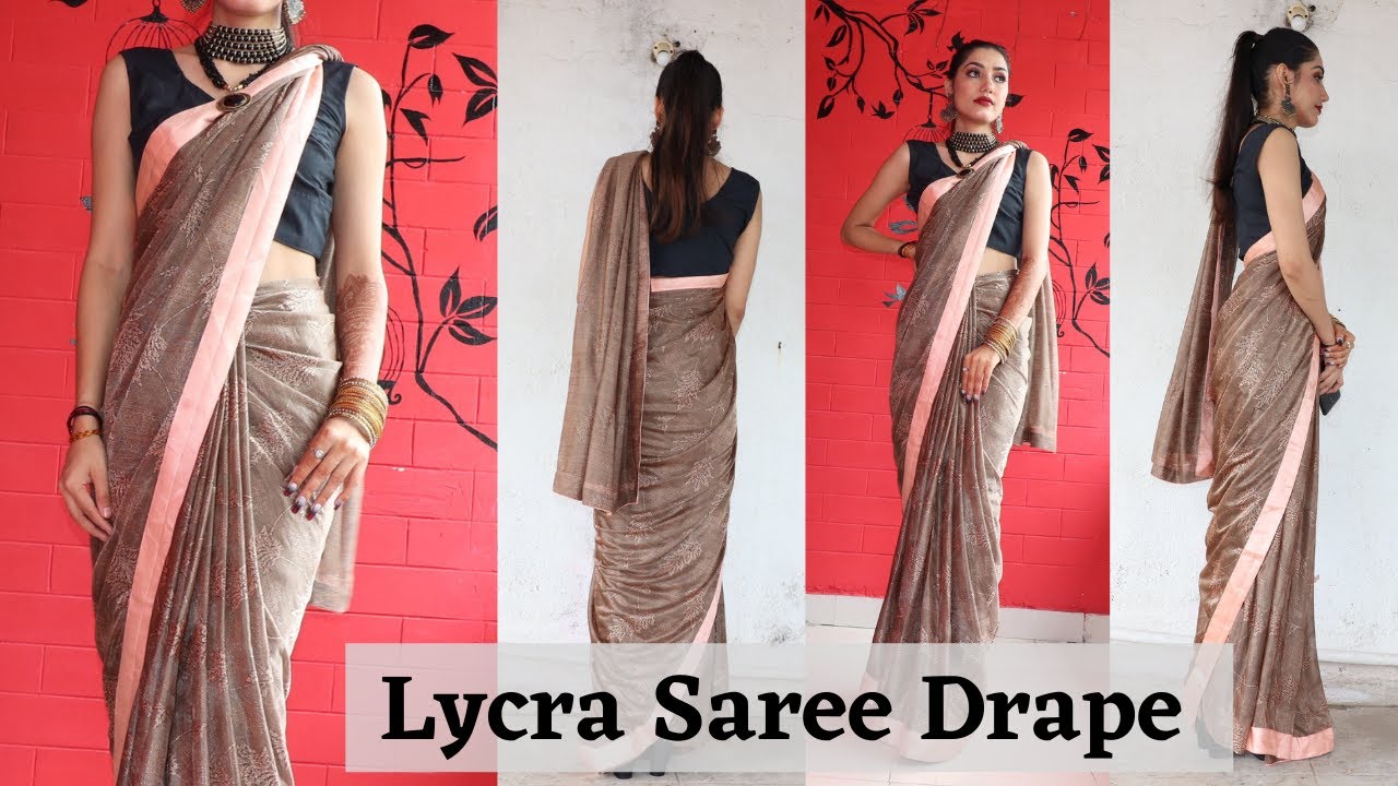 How to wear Lycra saree Perfectly, Step by Step Light Lycra Saree draping