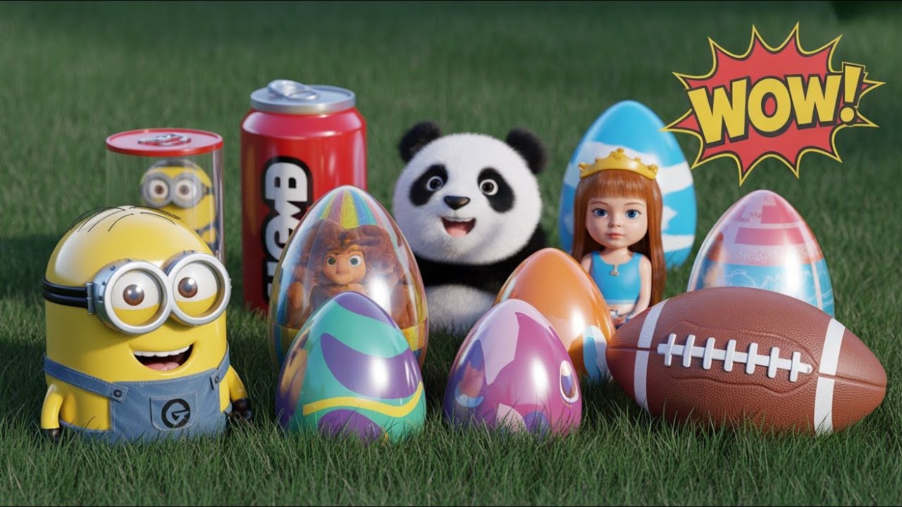 WOW Surprise Eggs Unboxing – Minion, Panda, Princess & Colorful Toys! ASMR