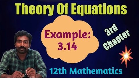 12th Maths; Chpt - 3; Example: 3.14