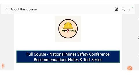 National Mines Safety Conference Course details || In Hindi || In Way2Mining App