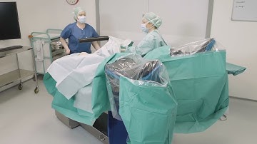 BARRIER lap drape abdo perineal with adhesive perineal aperture draping instructions